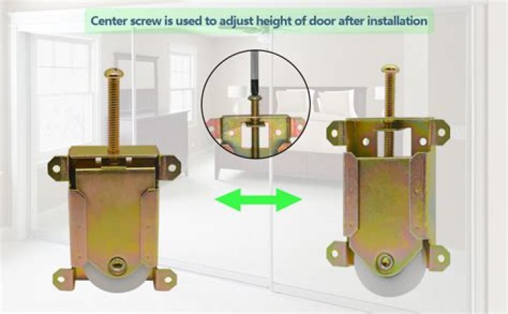 How do you adjust the wheels on a sliding closet door?
