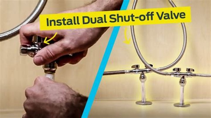 How do you install a dual outlet shut off valve?