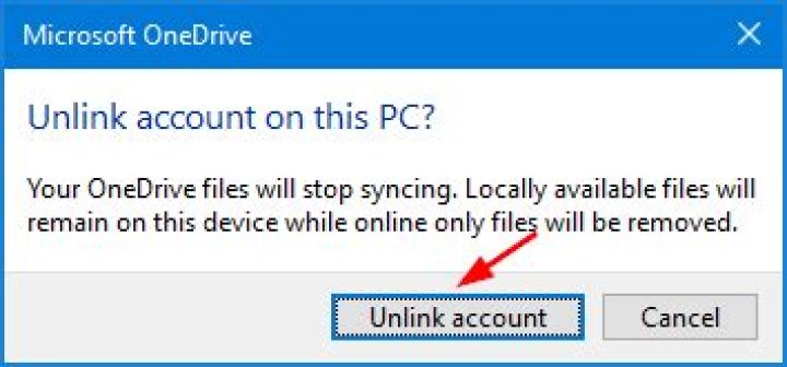 How do you unlink OneDrive?
